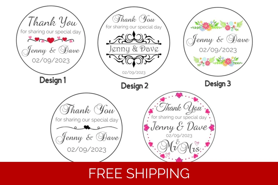 Personalised Wedding Sticker Labels